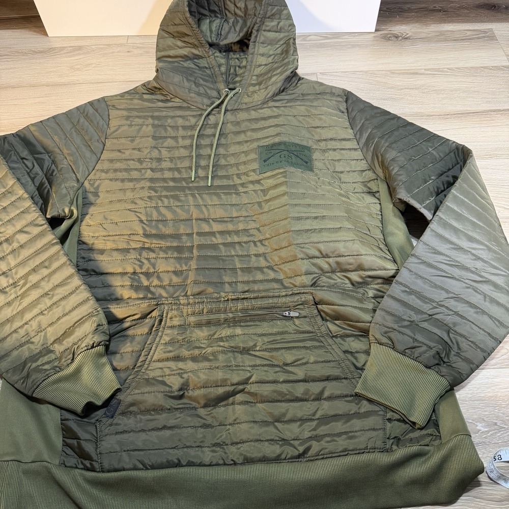 GRUNT STYLE Pouch Puff Hoodie Lightweight Puffer Insulated Jacket XL Green
